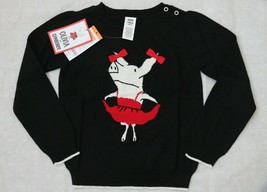 Gymboree Girls Sweater Pullover S 5 6 Olivia Pig Black Cotton Long Sleeve NWT - $34.99