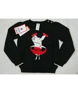 Gymboree Girls Sweater Pullover S 5 6 Olivia Pig Black Cotton Long Sleev... - £27.45 GBP