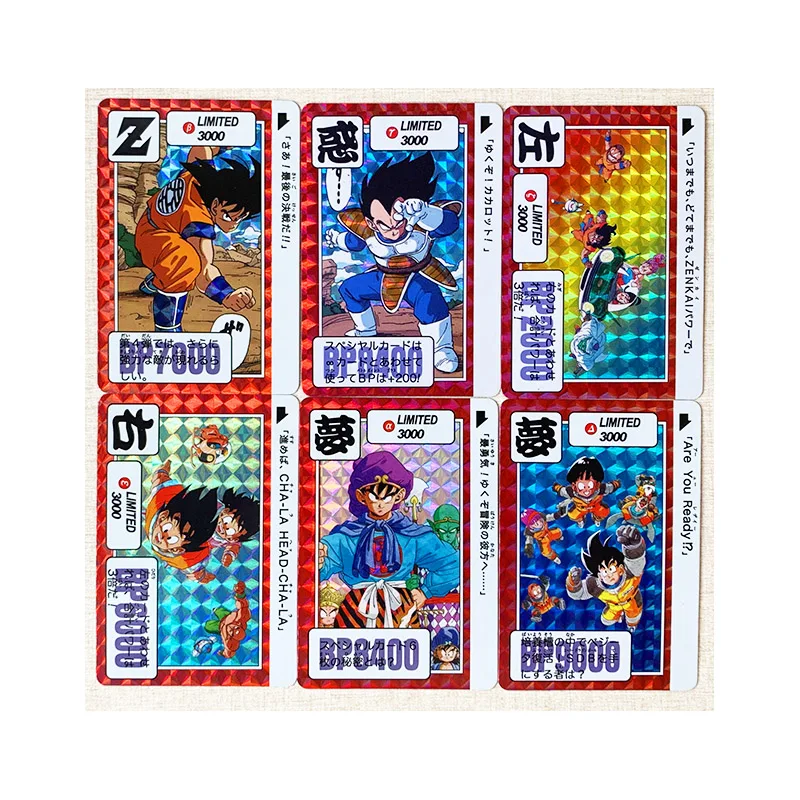 6pcs/set Dragon Ball Z GT Limited3000 Super Saiyan Heroes Battle Card Ultra - £18.41 GBP