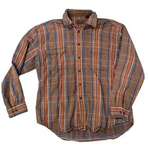 VTG 90s St John&#39;s Bay 100% Cotton Flannel Plaid Corduroy Accents  Mens S... - $33.66