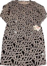 NWT LuLaRoe XL Black &amp; White Noir Blanc Geometric Knit Debbie L/S Sheath... - $27.71