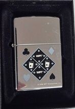 Polished Chrome WPT World Poker Tour Suits Zippo Lighter - $609.02 MXN