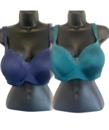 Bra #4823 Navy &amp; Teal Playtex 38DD Underwire Women’s Lot of 2 Body Revel... - £21.31 GBP