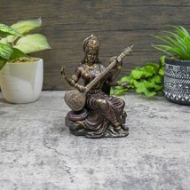 3&quot; Mini Resin Saraswati Wisdom and Arts Hindu Goddess Statue Deity with ... - $370.14 MXN
