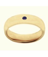 14K yellow gold wedding band ring blue sapphire for men - $12,321.45 MXN+