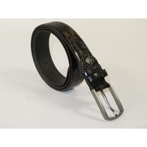 Men's Belt By PICCODER Turkey Genuine Leather Embossed Crocodile 8100 Black image 2
