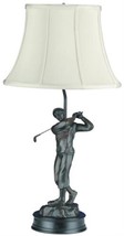 Sculpture Table Lamp Old Time Golfer Hand Painted Made in USA OK Casting - £456.31 GBP