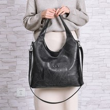 Vintage Women Shoulder Bags Female Handbags Soft Patchwork Leather Crossbody Mes - £31.15 GBP