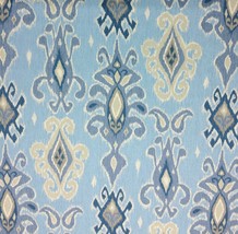 Richloom Siam Horizon Blue Ikat Geometric Multiuse Cotton Fabric By Yard 54&quot;W - £7.78 GBP