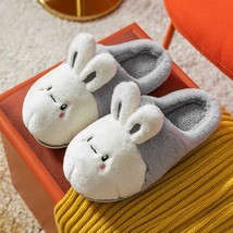 cute Rabbit Ear Women Cotton Slippers   Home Indoor Winter Warm Faux  Shoes Wint - £19.93 GBP