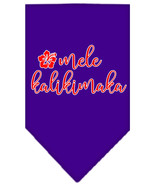 Mele Kalikimaka Screen Print Bandana Purple Size Large - £9.28 GBP