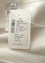 CELINE Paris 100% Silk Cross Front Top Off White Size 34 Made in France NWT image 5