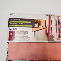 Kitchen Tea Towels, set of 3, Pink White Colorful Ethnic, Sustainable Cotton NWT image 3