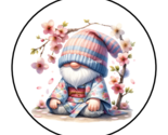 30 GNOME RELAXING UNDER FLOWER ENVELOPE SEALS STICKERS LABELS TAGS 1.5&quot; ... - $7.99