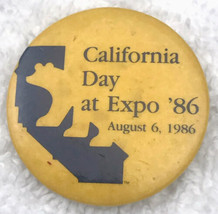California Day Expo 86 Vintage Pin Button Pinback Vancouver 1986 Exposition 80s - £9.39 GBP