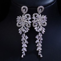 SUGO 2022 Summer New Trend Shiny High Quality Long Zirconia Drop Earrings for El - £17.31 GBP