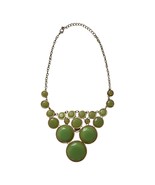 Vintage Green Bubble Bib Statement Necklace – Faceted Resin Stones with Gold-Ton