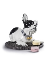 Lladro 01009398 French Bulldog with Macarons Dog Figurine New - $1,300.00