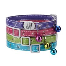 MPP Sparkle Paw Print Cat Collars Faux Leather Design Jingle Bell Buckle... - £9.03 GBP+