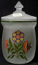 1980s Westmoreland Glass Crystal Mist Country Floral Covered Marmalade Jelly Jar - £27.41 GBP