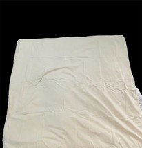 Baby Crib White Knit Satin Trim Square Plain Quilt Blanket 45&quot; x 45&quot; - £14.48 GBP