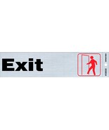 Exit DOOR Symbol SIGN Self Adhesive Sticker Brushed Aluminum 2x8&quot; HILLMA... - $401.92 MXN