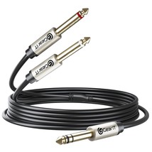 GearIT 1/4 inch TRS Stereo to Dual 1/4 inch Y-Splitter Insert Cable (6.6ft) 1/4  - £21.23 GBP