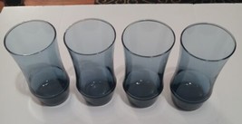 Libbey Apollo Dusk  Blue Flat Tumbler Drinking Glasses 12oz. Vintage Set of 4 - £12.57 GBP
