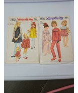 Vtg Simplicity Patterns Child Size 6 1967 Dress Doll 1966 Pajamas 6815 7... - $7.85