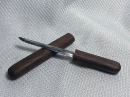 MCM Teak Encapsulated Stainless Steel Japan Fixed Blade Knife Letter Opener - £23.68 GBP