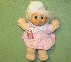 Vintage Russ Troll Kidz Doll Pink With Hang Tag 12&quot; Blue Eyes Plush Vinyl Girl - £8.96 GBP