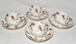 Minton Bone China Ancestral Teacups Saucers 8pcs Porcelain Cups Saucers England - £31.41 GBP