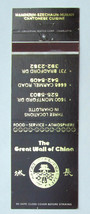 The Great Wall of China Restaurant - Charlotte, North Carolina Matchbook Cover - £1.15 GBP