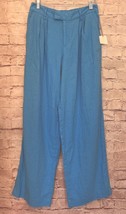 A New Day Womens Wide Leg Pants Linen Blend Fluid Pants Utah Sky Blue Si... - $32.00