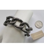 Erica Lyons Stretch Bracelet Metallic Black Illusion Links - £7.89 GBP