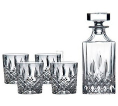 Royal Doulton Crystal Spirit Square Decanter &amp; 4 Double Old Fashion Tumblers New - £114.76 GBP