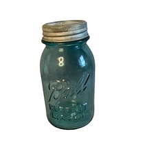 Ball Blue Glass Perfect Mason Vintage Quart Jar with Zinc Lid Glass Insert - $10.88