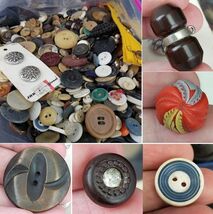 2.3 pounds VINTAGE assorted buttons lot BAKELITE LUCITE 1950's 1960's - $36.99