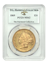 1869 $20 PCGS MS62 ex: D.L. Hansen - $27,499.50