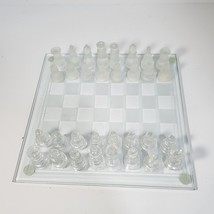 Glass Chess Set, 32 Pieces Glass Chess Set, Age 8+, Frosted and Clear Gl... - $20.00