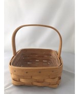 Longaberger Basket small with handle &amp; plastic liner - £7.96 GBP