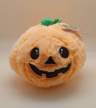 8.5&quot; Plush Orange Fluffy Pumpkin Halloween Holiday Item! - $15.98