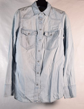 J Crew Womens Faded Blue Pearl Snap Denim Western LS Button Front Shirt 0 - $39.60