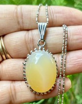 White Gold Filled Agate, Akik Fashion Pendant Locket Free Assorted Chain #6 - £12.60 GBP