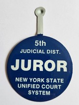 JUROR NEW YORK STATE UNIFIED COURT SYSTEM TIN FOLD OVER BUTTON WEAR LEGA... - £18.37 GBP