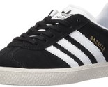 adidas Unisex Kids Gazelle Junior Sneaker Black/White/Metallic Gold Size 5 - $44.55