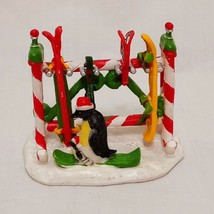 LEMAX Santa&#39;s Wonderland Village North Pole Ski Rack Penguins 2 1/2&quot; Accessory - £21.49 GBP