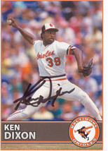 Baltimore Orioles Autographed Ken Dixon Signed Baseball Postcard Photo - £1.58 GBP