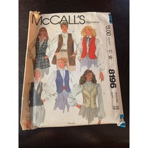 McCall&#39;s Misses Vests Sewing Pattern Sz 16 8186 - Uncut - $12.86