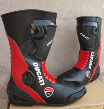 Black Racing Ducati Cowhide Motorbike Leather boots Ce Approved  - $150.00